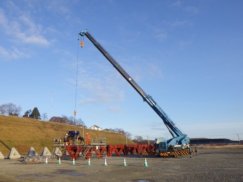 施工中　消波ブロック製作状況