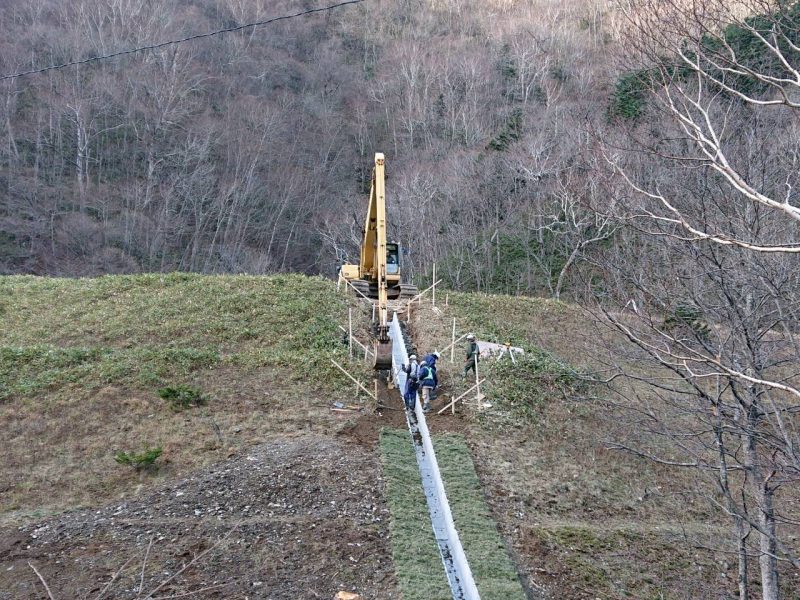 野塚工区　沢流入工施工状況